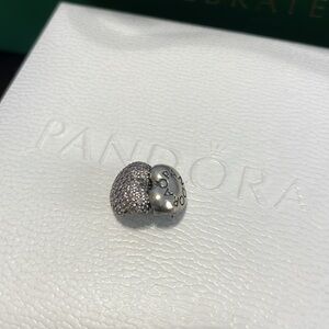 Authentic Pandora Clip Insignia and Pink Pavé Double Sided Charm